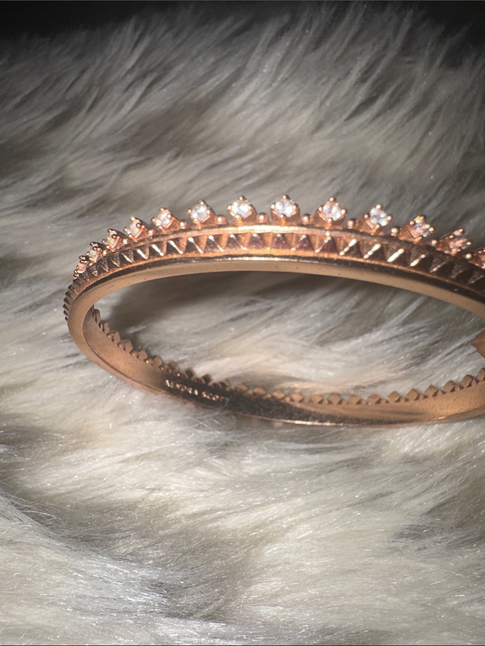 Kendra Scott Rose Gold Crown Bangle with CZ Accents